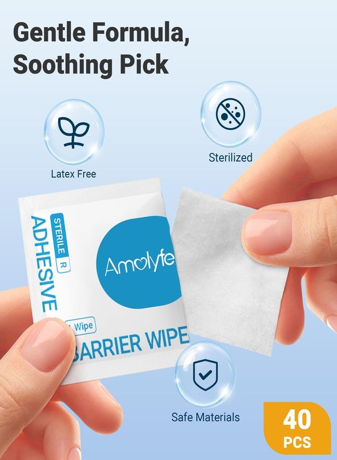 Amolyfe Skin Barrier Wipes - 40-Count Protective Skin Prep Wipes in Premium Hinged Tin Box, Enhance Adhesive Longevity & Create Protective Barrier for Reduced Irritation from Bandages and Tapes - Image 2